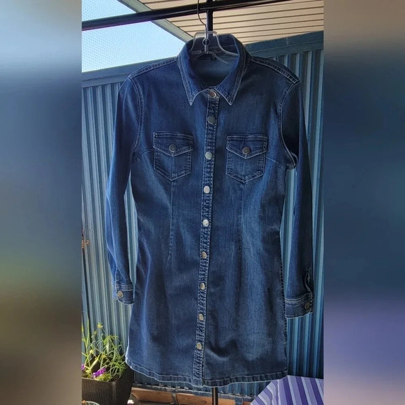 Velvet Heart Snap Long Sleeve Jean Dress  Small - Picture 13 of 16